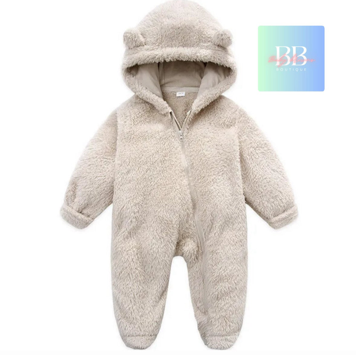 Baby/Toddler Long Sleeved Hooded Outdoor Romper with front Zip. 7 colours, 0-12 months