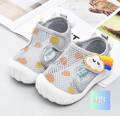 Baby/Toddler Mesh Shoes with Rubber Sole & Cute Designs. 1-3 years, 9 variants.