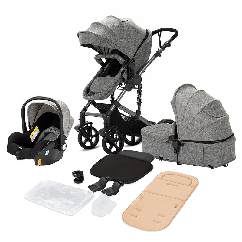 Toddler Stroller 3 in 1 Stroller Pram Strollers Baby Carseat Stroller Newborn Stroller Best Stroller High Landscape Mother Kids