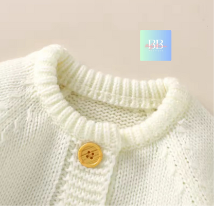 Baby/toddler knitted long sleeve Romper Sets. Boy/girl, 3-18M, 4 colours.