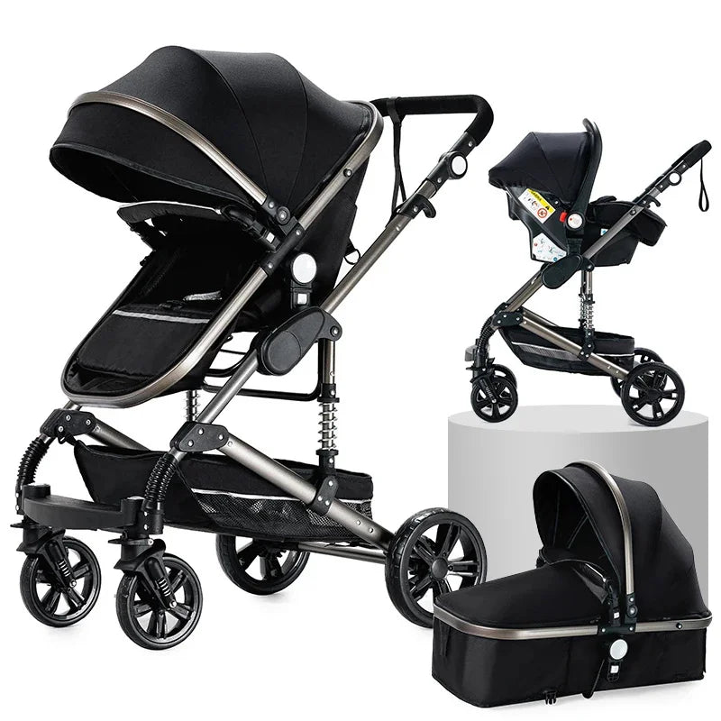 Toddler Stroller 3 in 1 Stroller Pram Strollers Baby Carseat Stroller Newborn Stroller Best Stroller High Landscape Mother Kids