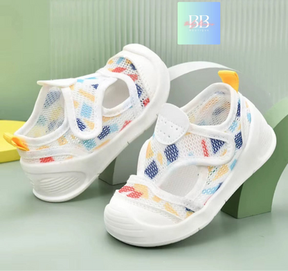 Baby/Toddler Mesh Shoes with Rubber Sole & Cute Designs. 1-3 years, 9 variants.