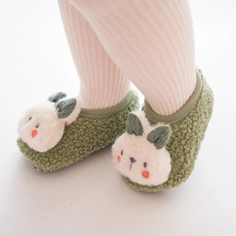 Warm Plush Baby Slippers Autumn Winter Toddler Floor Sock Shoes Boy Girl Children Soft Anti-Slip Walking Shoes Indoor Kids Shoes