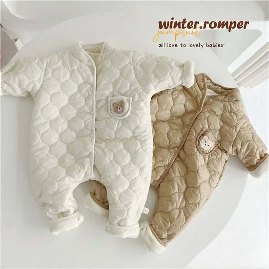 Jumpsuit Korean Baby Autumn Clothes Winter Baby Romper Boy One Piece Clothes Cotton-Padded Girl'S Climbing Clothes