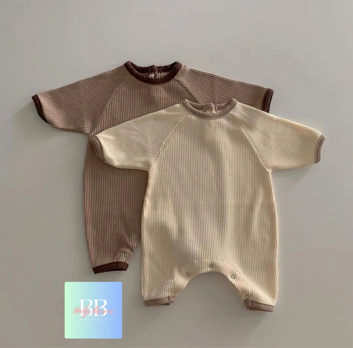 Baby/Toddler Casual Ribbed Romper. 2 colours, 3-18M.