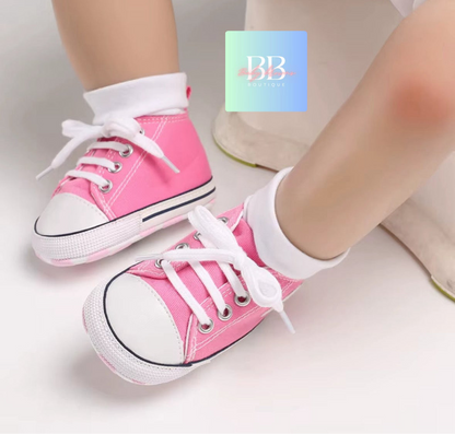 Baby/Toddler Classic Baseball Boots with Laces. 12 colours, 0-18M