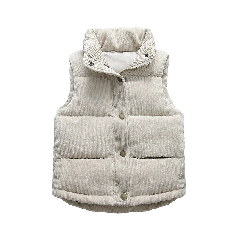 Autumn Corduroy Vests Girls Cotton Jackets Winter Kids Boys Baby Thick Warm Outerwear Children'S Coat Casual Waistcoat Clothing