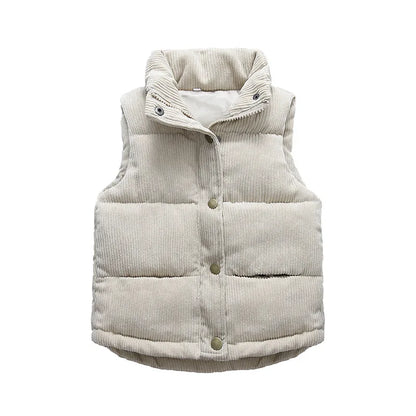 Autumn Corduroy Vests Girls Cotton Jackets Winter Kids Boys Baby Thick Warm Outerwear Children'S Coat Casual Waistcoat Clothing