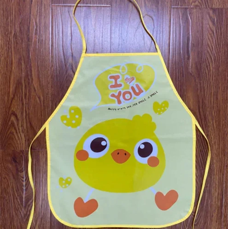 Cute Cartoon Children Apron Sleeves Chef Hat Pocket Set Kid Craft Art Kitchen Cooking Chef Suit Drink Food Baking Apron for 3-8Y