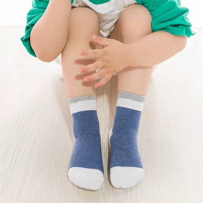 5 Pairs Baby Socks Cotton Spring Autumn Children School Sock Girls Cute Striped Design Newborn Boy Toddler Kids Socks 0-6 Years