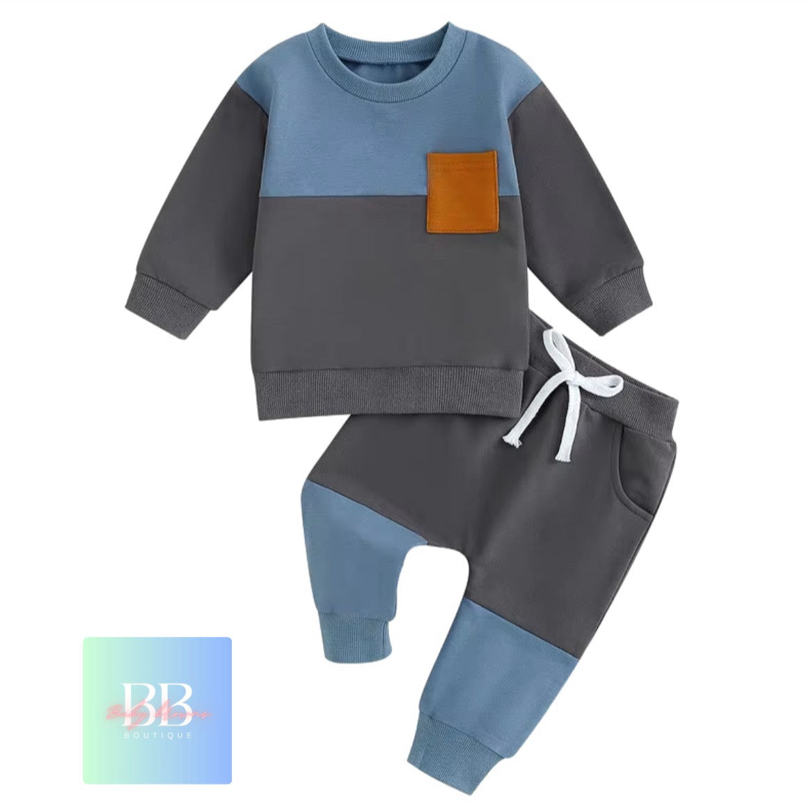 Baby/Toddler Sweatshirt & Pants set with Front Pocket. 0M-3Y, 4 colours.
