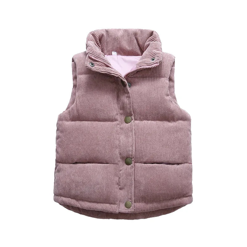Autumn Corduroy Vests Girls Cotton Jackets Winter Kids Boys Baby Thick Warm Outerwear Children'S Coat Casual Waistcoat Clothing