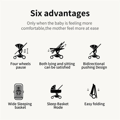 Toddler Stroller 3 in 1 Stroller Pram Strollers Baby Carseat Stroller Newborn Stroller Best Stroller High Landscape Mother Kids