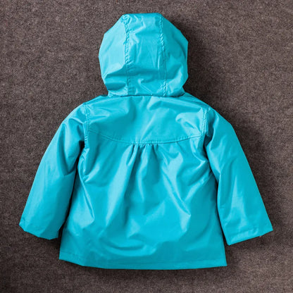 Girls Fashion Waterproof Children Clothes Autumn Casual Baby Boys Windcoat Long Sleeve Jacket Flower Print Kids Hoodie Outwear