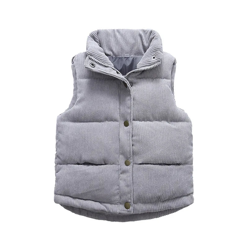 Autumn Corduroy Vests Girls Cotton Jackets Winter Kids Boys Baby Thick Warm Outerwear Children'S Coat Casual Waistcoat Clothing