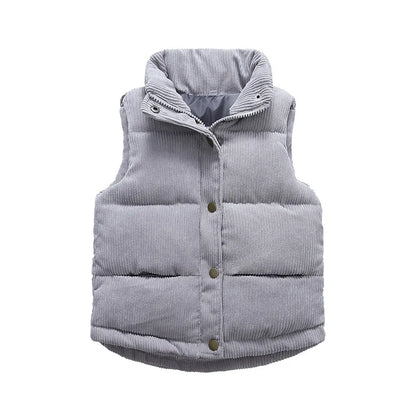 Autumn Corduroy Vests Girls Cotton Jackets Winter Kids Boys Baby Thick Warm Outerwear Children'S Coat Casual Waistcoat Clothing