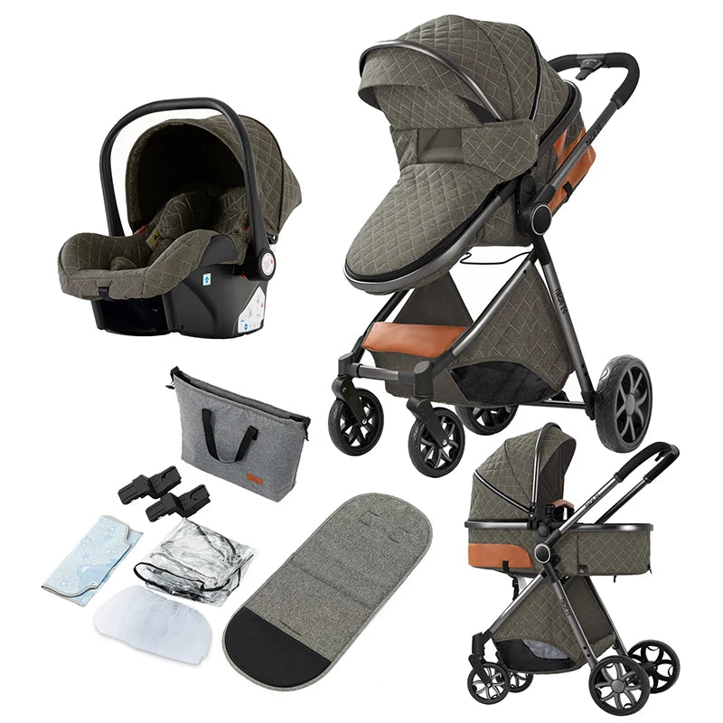 Toddler Stroller 3 in 1 Stroller Pram Strollers Baby Carseat Stroller Newborn Stroller Best Stroller High Landscape Mother Kids
