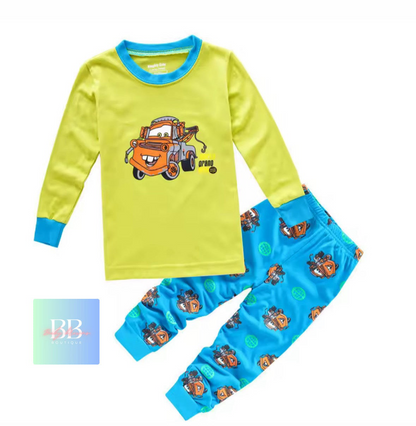 Kids, Boys Car Cartoon Character Pyjama Sets Sleepwear. 11 variants, 1-7Y.