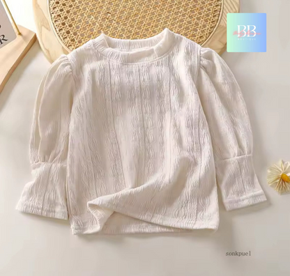 White long-sleeve shirt on a light background with 'BB' logo in the corner.