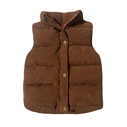 Autumn Corduroy Vests Girls Cotton Jackets Winter Kids Boys Baby Thick Warm Outerwear Children'S Coat Casual Waistcoat Clothing