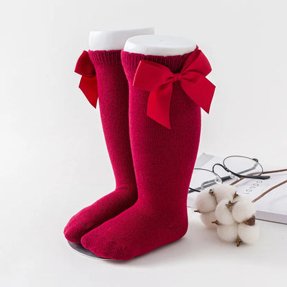Baby Socks Bowknot Spring Summer Newborn Baby Girl Knee Socks Kids Breathable Cotton Knee High Socks for Toddler Sokken