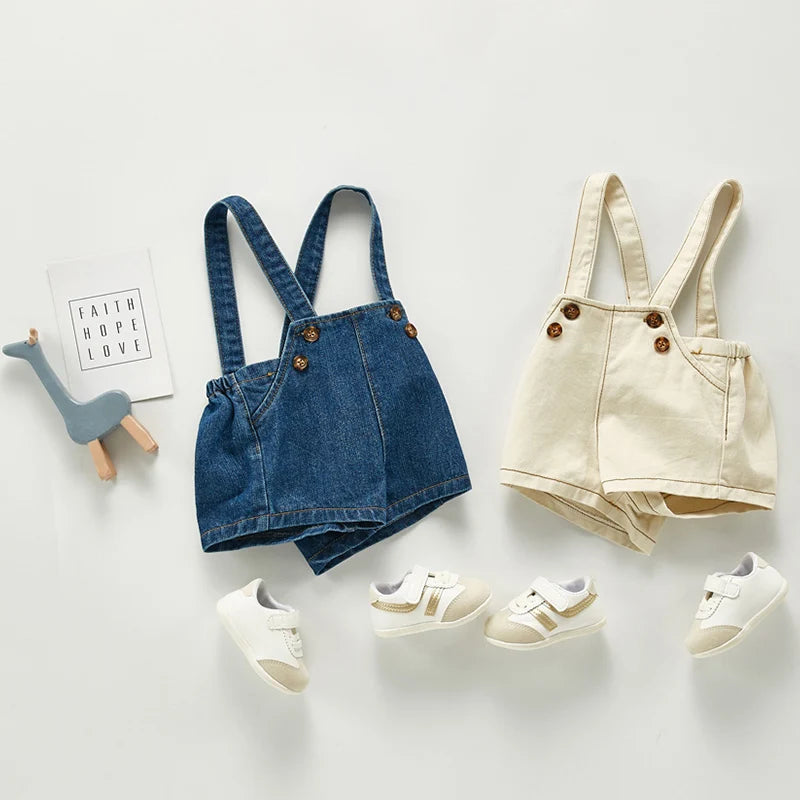 Autumn Toddler Baby Boys Cowboy Romper Baby Boys Girls Solid Color Denim Romper Sleeveless Baby Denim Jumpsuit Pocket Bodysuit