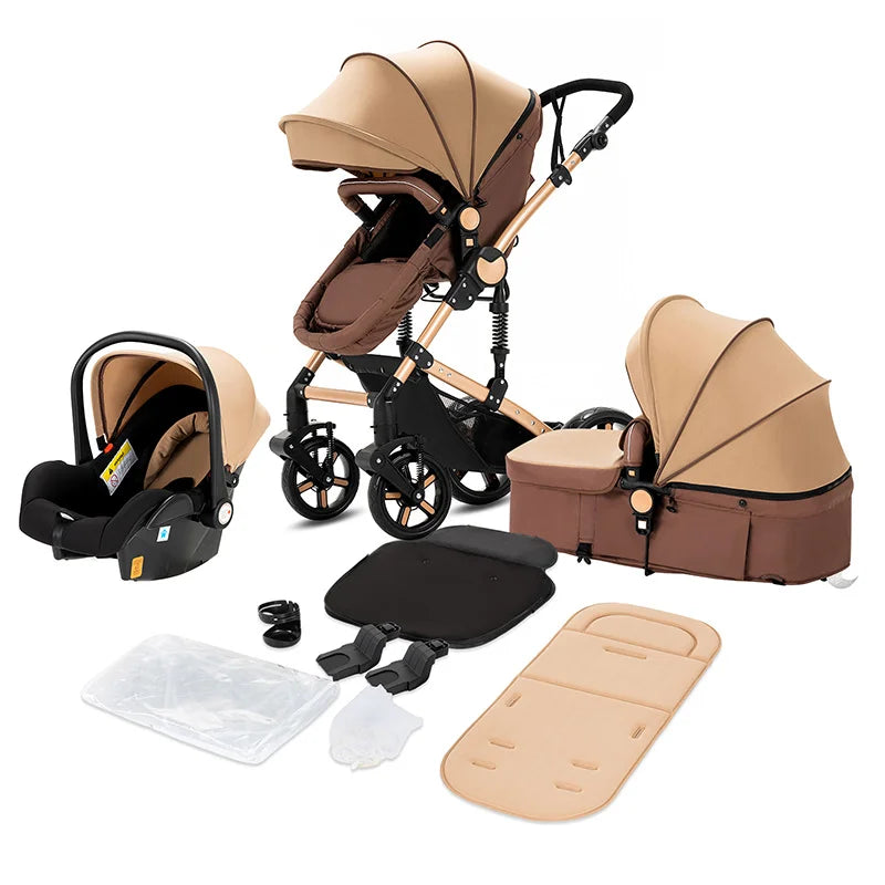Toddler Stroller 3 in 1 Stroller Pram Strollers Baby Carseat Stroller Newborn Stroller Best Stroller High Landscape Mother Kids