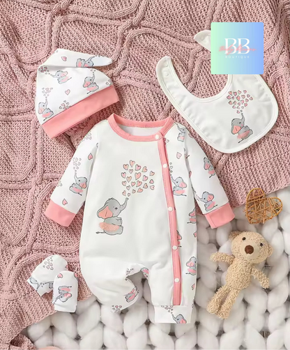 Baby/Toddler 4pcs Romper Sets. 5 variants, 0-6M