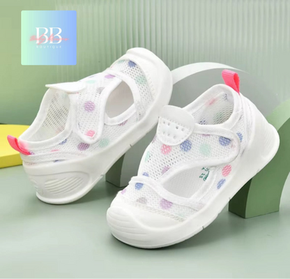 Baby/Toddler Mesh Shoes with Rubber Sole & Cute Designs. 1-3 years, 9 variants.