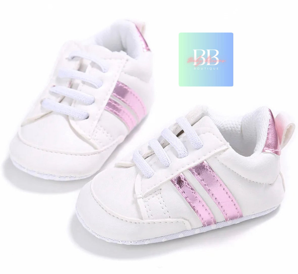 Baby/Toddler Leather Sport Sneakers with Laces. 7 colours, 0-18 months.