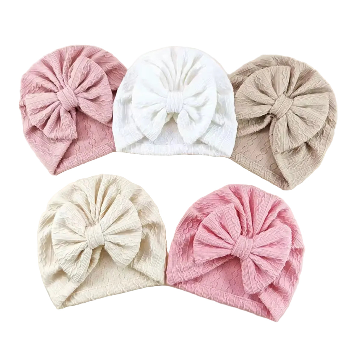 Baby Toddler Girls Bowknot Headscarf Hat & Matching Bowknot Socks. 5 Colours Fits 0-6M