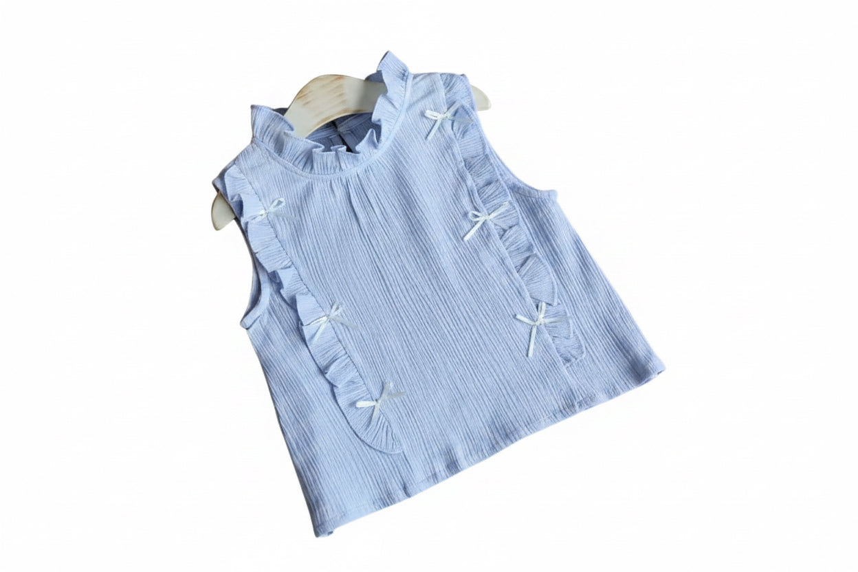 Kids Girls Lightweight Ruffled Top & Shorts Set. 3 Colours 12M-4Y