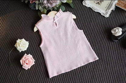 Kids Girls Lightweight Ruffled Top & Shorts Set. 3 Colours 12M-4Y