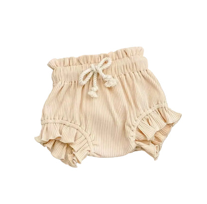 Baby Toddler Girls Ribbed Romper Vest & Matching Shorts Set. 3 Colours 0M-12M