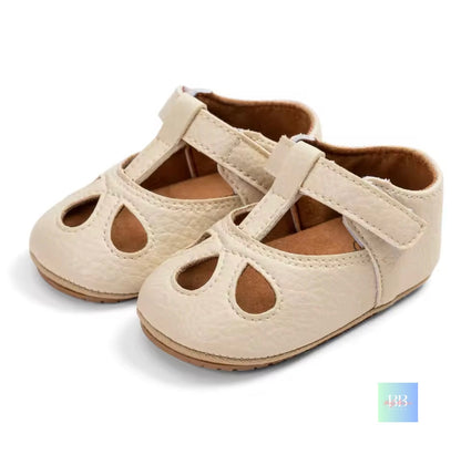 Soft Leather Baby Shoes with Velcro Strap. 3 colours, 0-18M