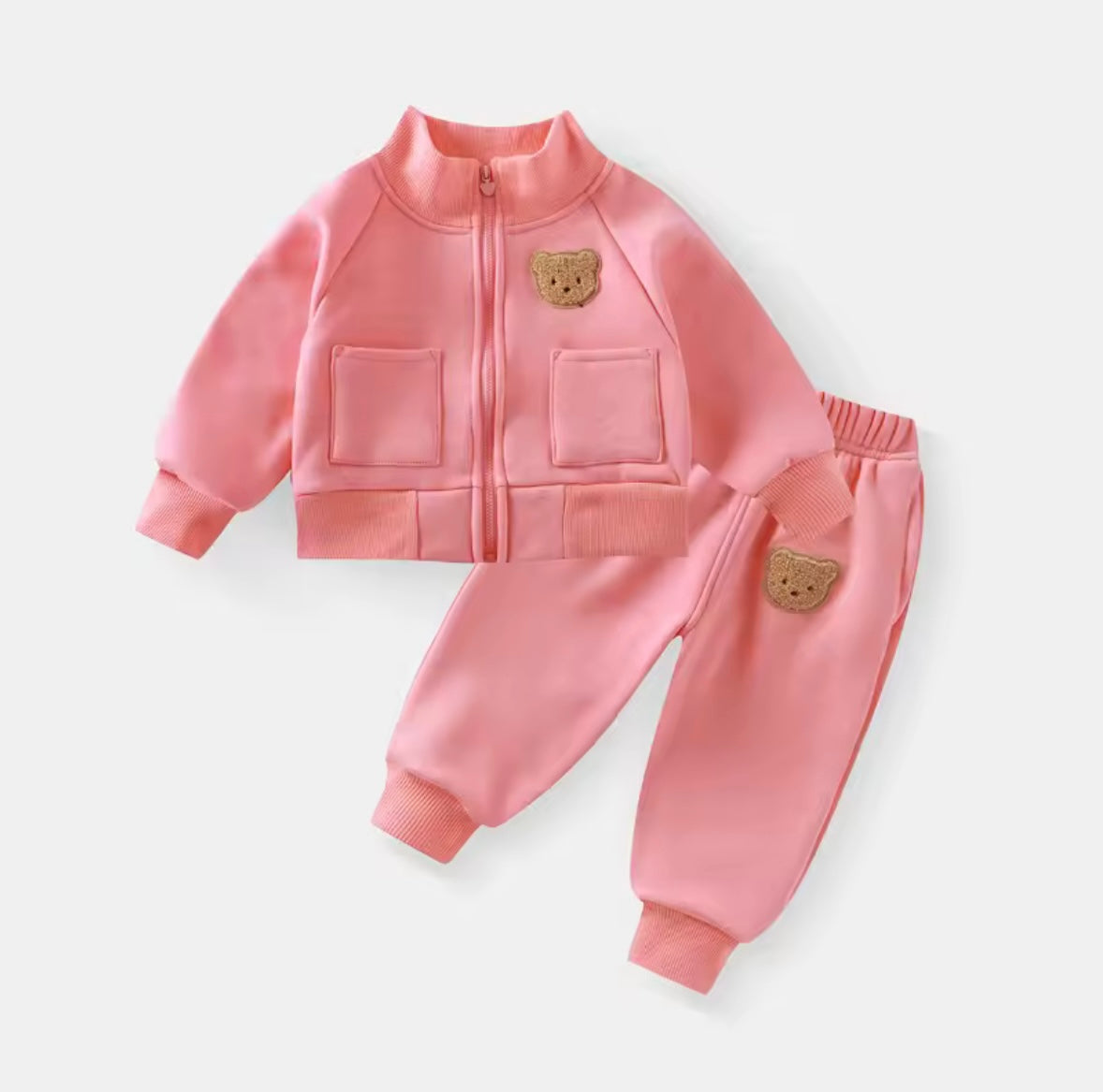 Kids Unisex Casual Zipper & Matching Pants Set. 5 Colours 18M-6Y