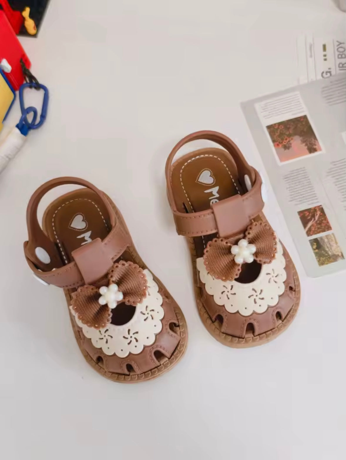 Baby Toddler Anti-Slip Bow Strap Sandals. 2 Colours EU16-25