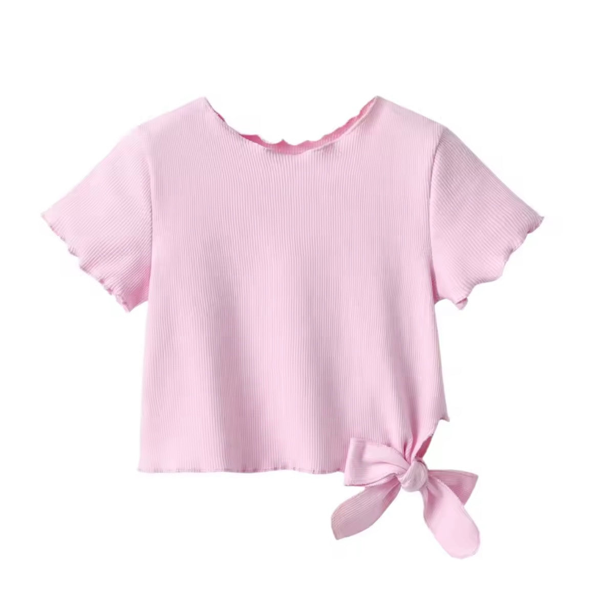 Kids Girls Ribbed Short Sleeve Top & Floral Loose Fit Shorts Set. 12M-6Y