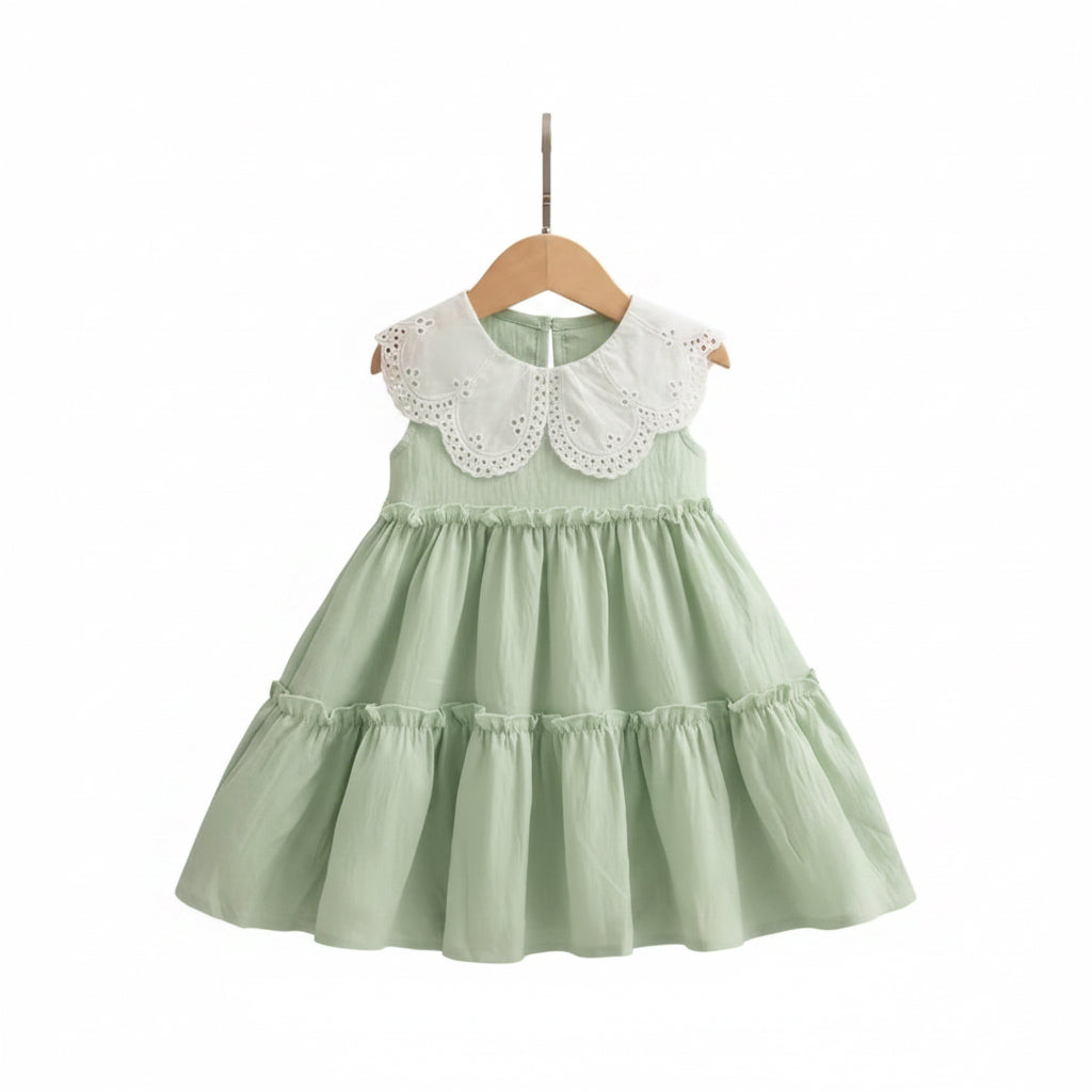 Baby Toddler Sleeveless Mid Length Cotton Dress. 3 Colours 9M-4Y