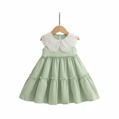 Baby Toddler Sleeveless Mid Length Cotton Dress. 3 Colours 9M-4Y