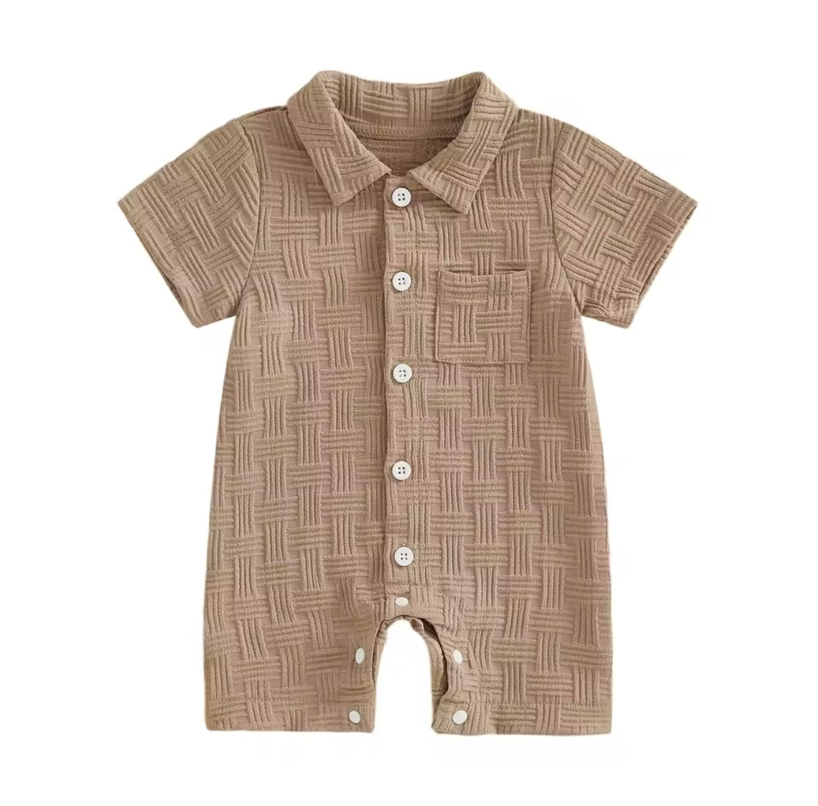 Baby Toddler Boys Lapel Button Front Romper. 4 Colours 3-18M