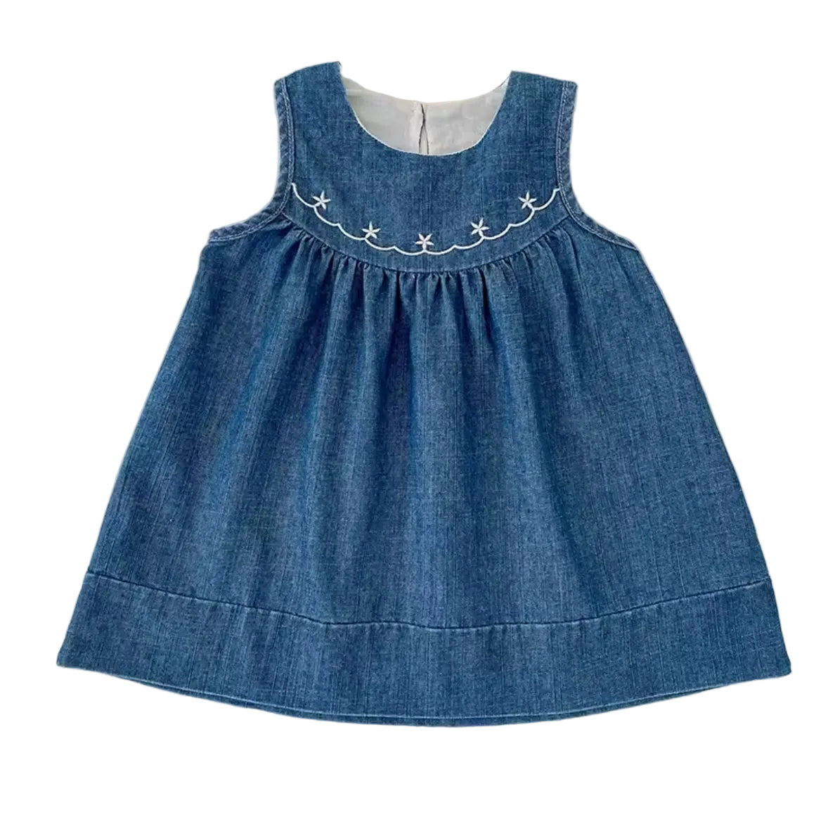 Kids Girls Lightweight Sleeveless Embroidered Summer Dress. 2-6Y