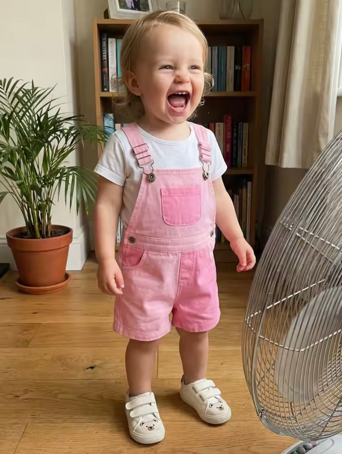 Kids Unisex Patchwork Dungaree Shorts. 6 Colours 12M-4Y