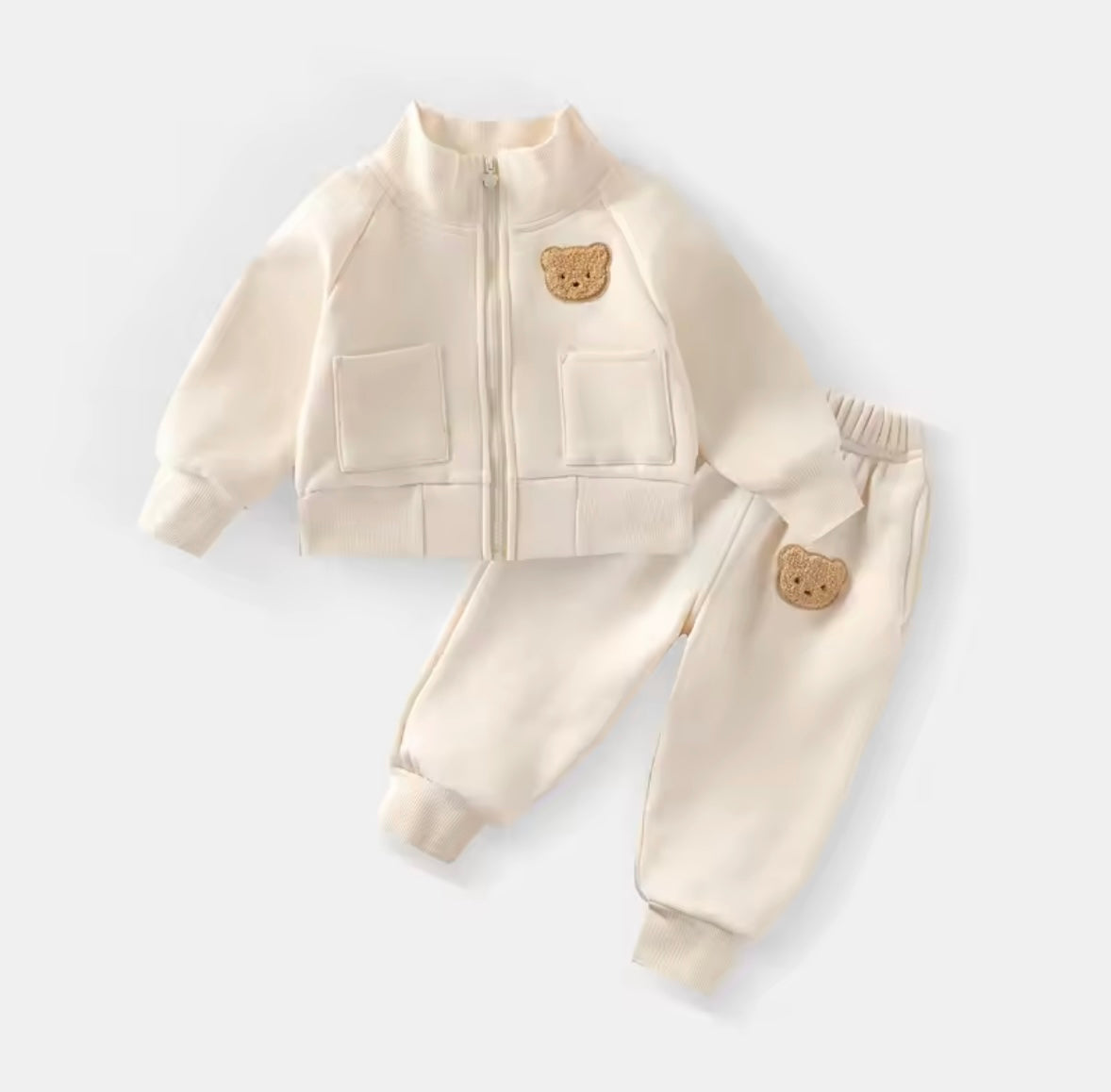 Kids Unisex Casual Zipper & Matching Pants Set. 5 Colours 18M-6Y