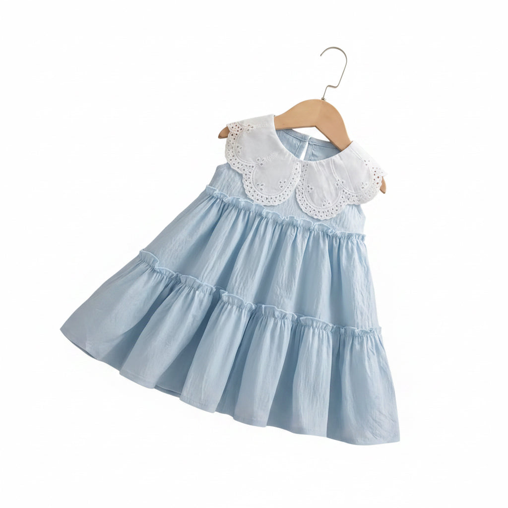 Baby Toddler Sleeveless Mid Length Cotton Dress. 3 Colours 9M-4Y