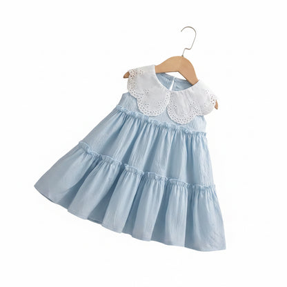 Baby Toddler Sleeveless Mid Length Cotton Dress. 3 Colours 9M-4Y