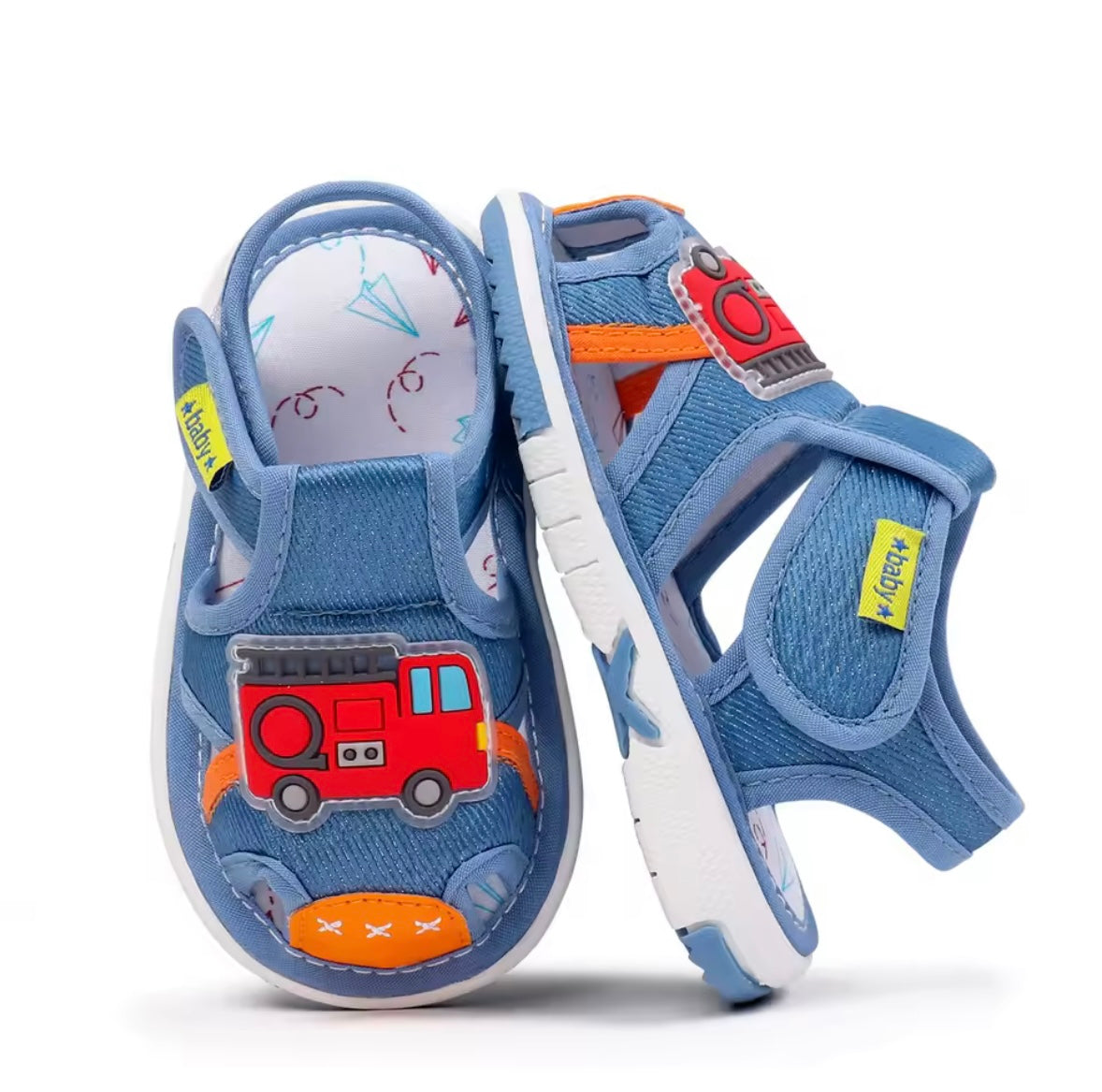 Baby Toddler Boys Fire Truck Velcro Strap Sandals. 3 Colours EU19-24