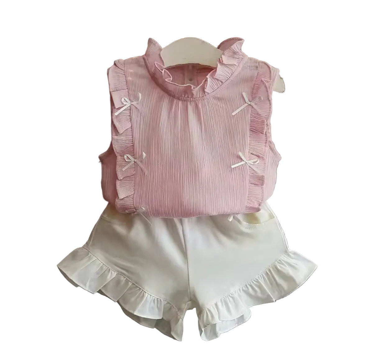 Kids Girls Lightweight Ruffled Top & Shorts Set. 3 Colours 12M-4Y