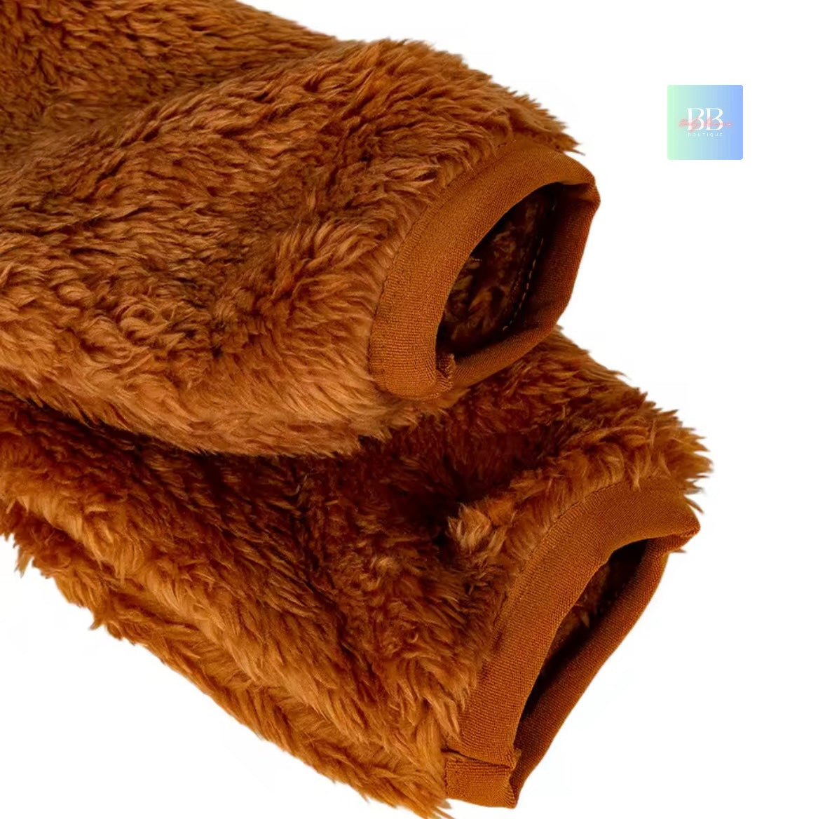 Brown fluffy blanket on a white background