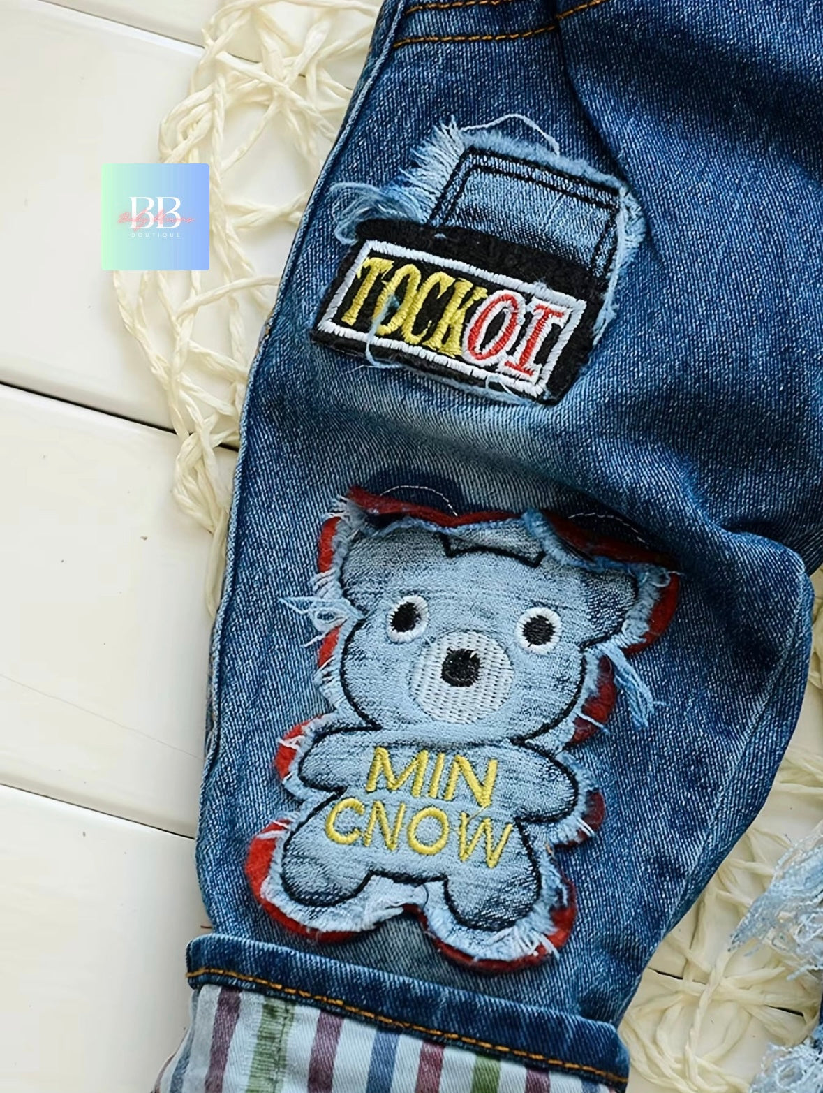 Baby/Toddler Denim Dungarees with Cute Designs. 5 variants, 9M-4Y